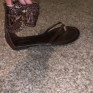 Qupid bronze sandals